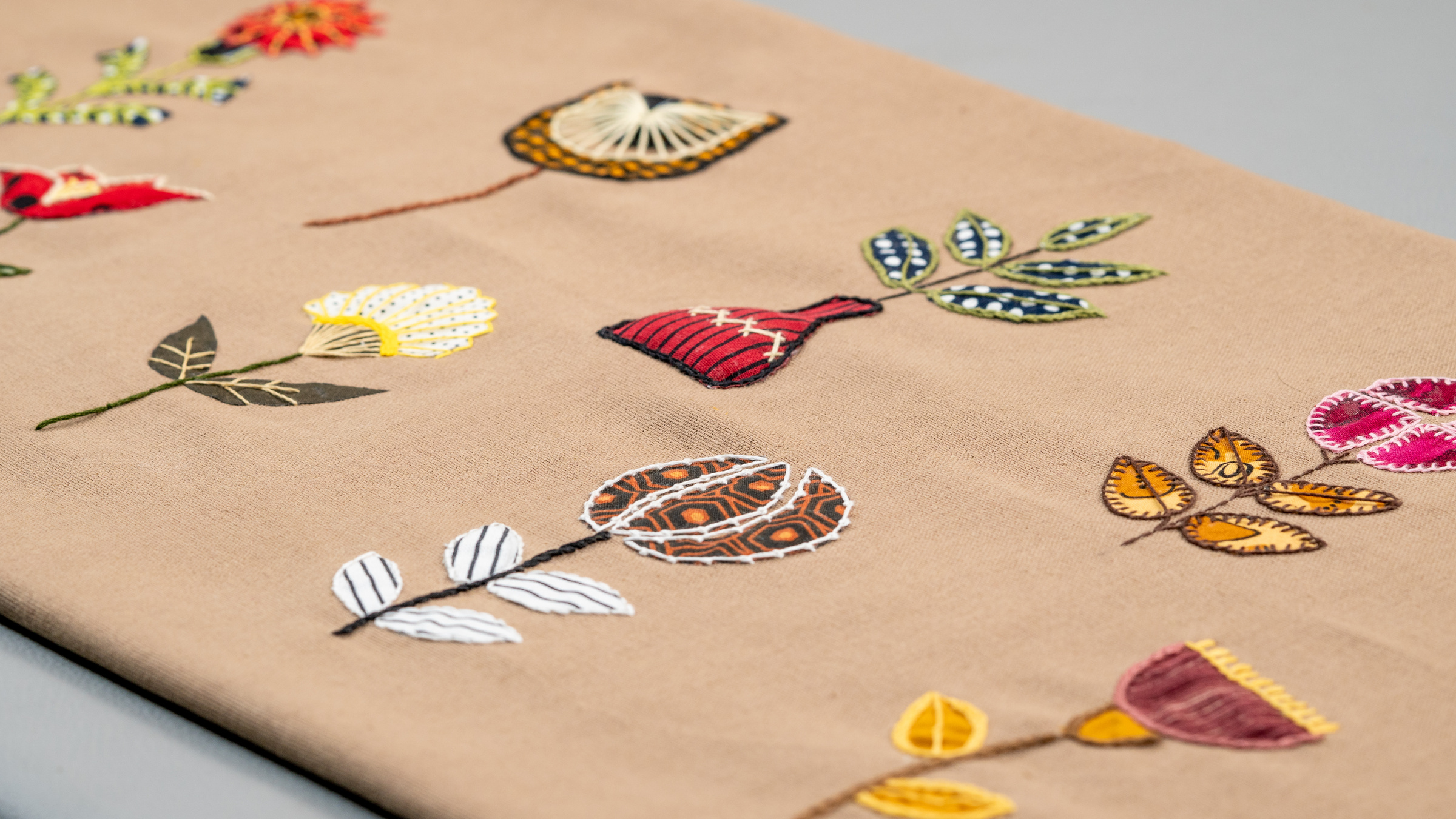 Close up of Embroidered Plants