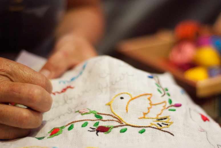 hands embroidery
