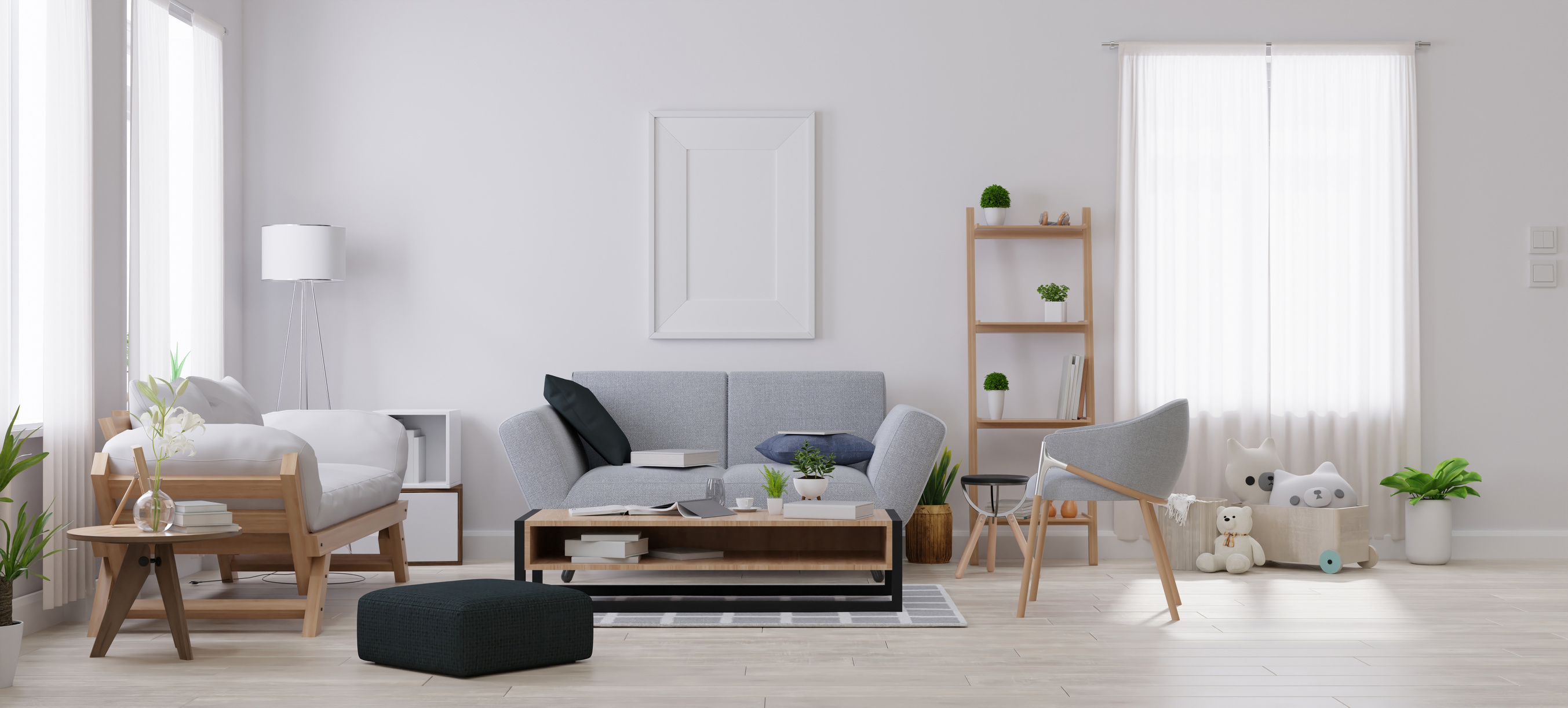 Contemporary Studio Apartment Interior 3D Render